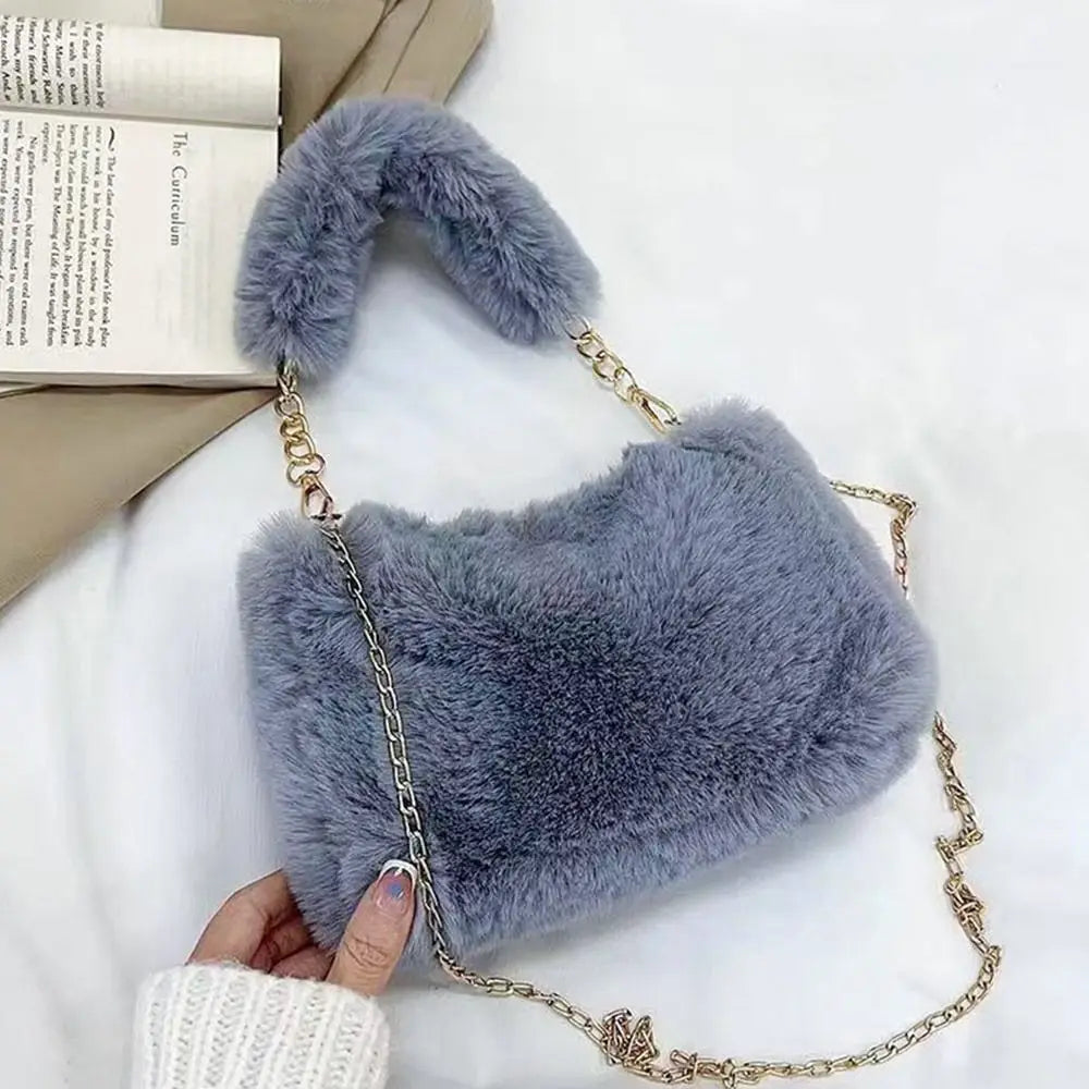 Fluffy Shoulder Bags